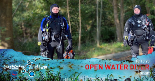 Proficiat Joran! Open Water Diver bij Bubble and Dive