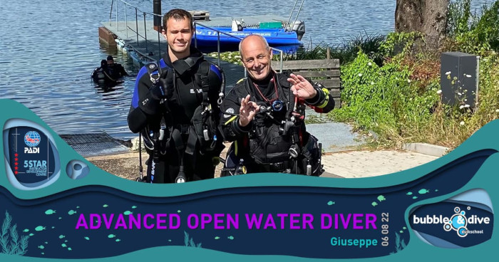 Proficiat Giuseppe! Advanced Open Water Diver
