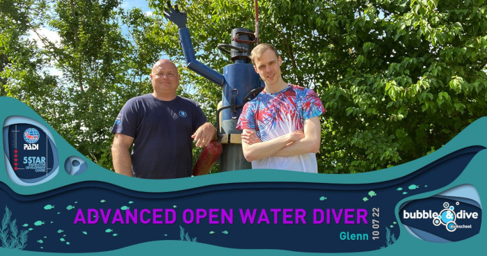 Proficiat Glenn! Advanced Open Water Diver