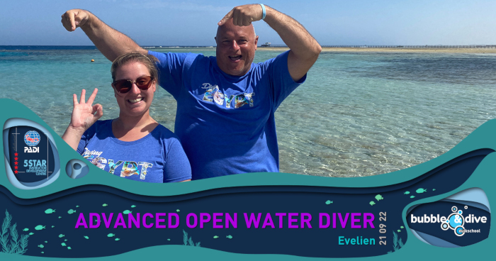 Proficiat Evelien! Advanced Open Water Diver