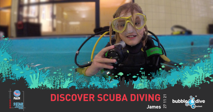 Proficiat James! Discover Scuba Diving
