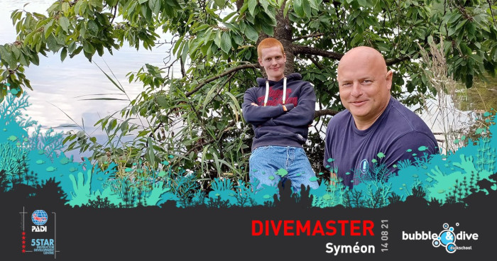 Proficiat Frederik met het behalen van je PADI Advanced Open Water Diver brevet Divemaster Syméon
