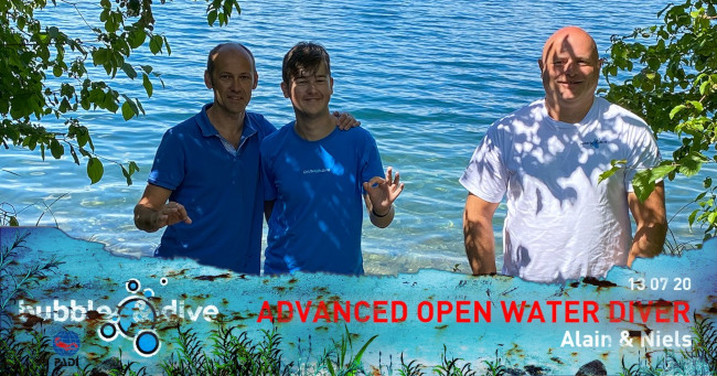 Proficiat Niels en Alain met het behalen van jullie PADI Advanced Open Water Diver brevet