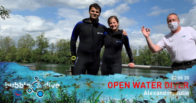 Proficiat Julie en Alexander met het behalen van jullie PADI Open Water Diver brevet