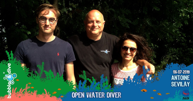 Congratulations to Antoine and sevilay for completing the PADI Open water Diver Course with Bubble and Dive, Ghent
