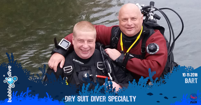 Proficiat Bart met het behalen van je PADI Dry Suit Specialty brevet!