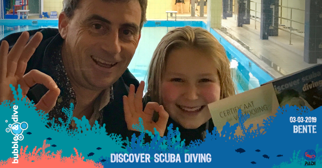 Proficiat Bente met je Discover Scuba Diving experience!