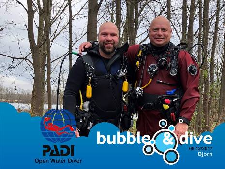 Proficiat Bjorn met het behalen van je PADI Open Water Diver brevet in Gent!