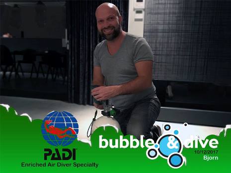 Proficiat Bjorn met het behalen van je PADI Nitrox brevet!