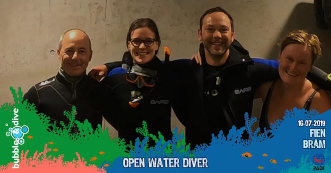 Proficiat Fien en Bram met het behalen van jullie PADI Open Water Diver brevet!