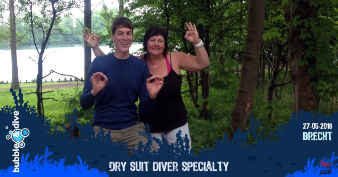 Proficiat Brecht met het behalen van je drysuit specialty brevet!