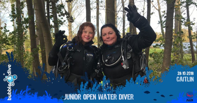 Proficiat Caitlin met het behalen van je PADI Junior Open Water Diver brevet!