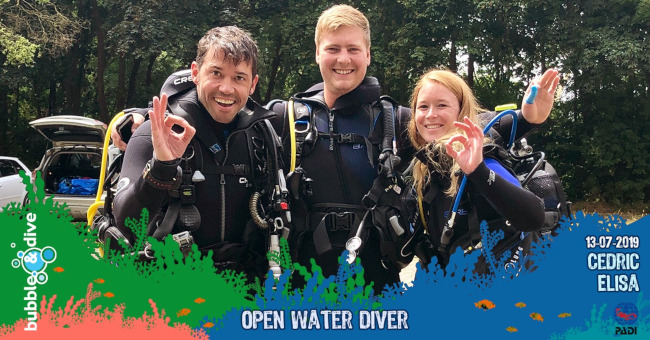 Proficiat Cédric en Elisa met het behalen van jullie PADI Open Water Diver brevet!
