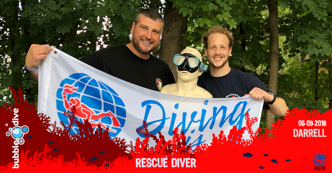 Proficiat Darrell met het behalen van je PADI Rescue Diver brevet!