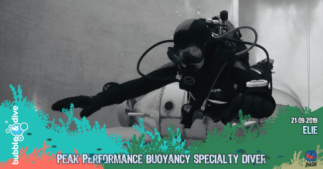 Proficiat Elie met het behalen van je PADI Peak Performance Buoyancy brevet!