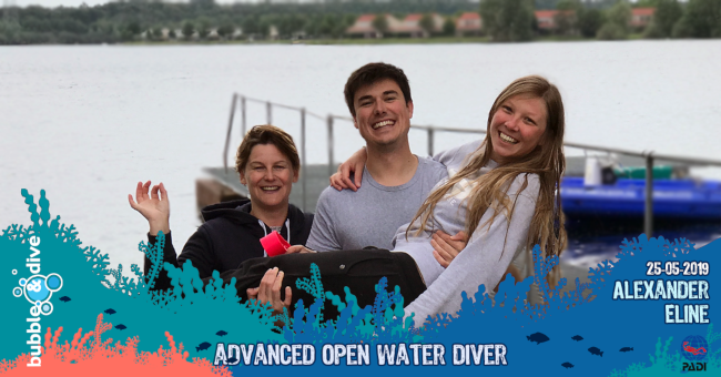 Proficiat Alexander en Eline met het behalen van jullie PADI Advanced Open Water Diver brevet!