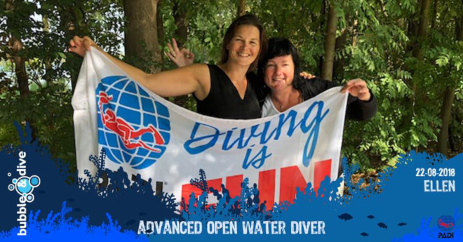 Proficiat Ellen met het behalen van je PADI Advanced Open Water Diver brevet!
