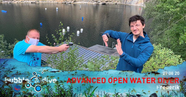 Proficiat Frederik met het behalen van je PADI Advanced Open Water Diver brevet