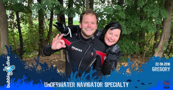 Proficiat Gregory met het behalen van je PADI Underwater Navigator Specialty brevet!