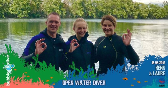 Proficiat Henk en Laure met het behalen van jullie PADI Open Water Diver brevet!