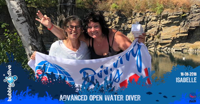 Proficiat Isabelle met het behalen van je PADI Advanced Open Water Diver brevet!