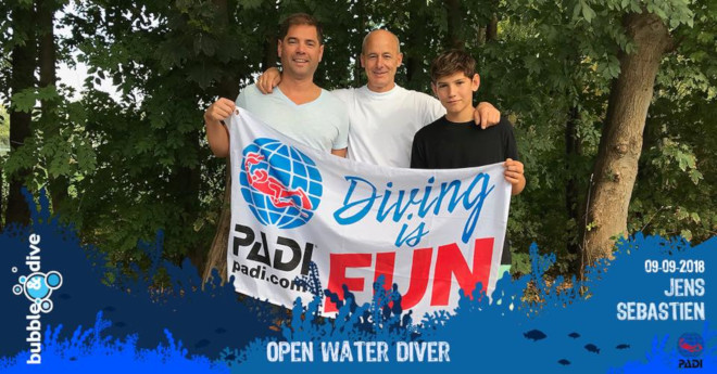 Proficiat Jens en Sebastien met het behalen van je PADI Open Water Diver brevet!