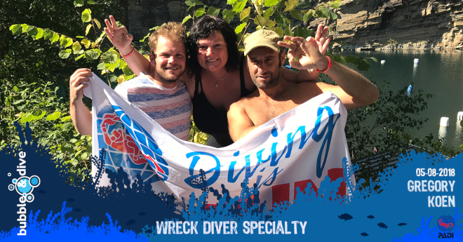 Proficiat Gregory en Koen met het behalen van jullie PADI Wreck Specialty!