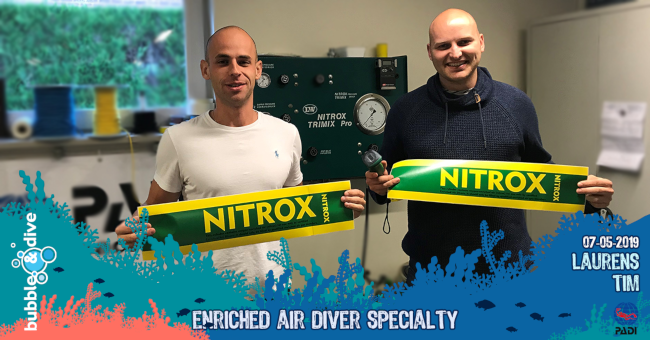 Proficiat Laurens en Tim met het behalen van jullie Nitrox brevet!