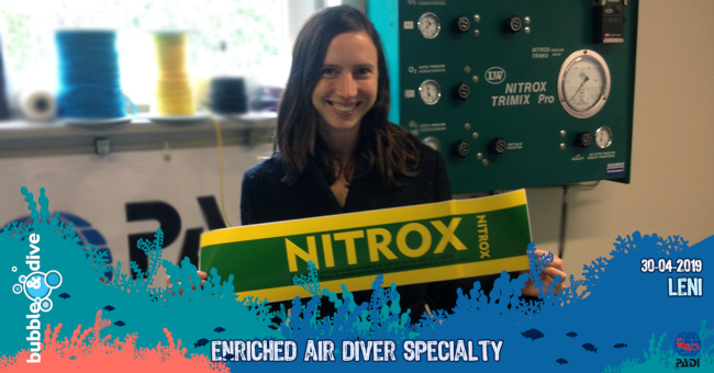 Proficiat Leni met het behalen van je Nitrox brevet!