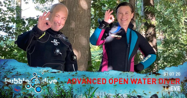 Proficiat Lieve met het behalen van je PADI Advanced Open Water Diver brevet