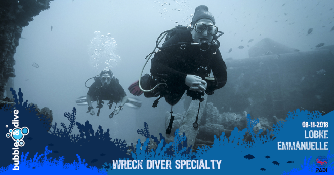 Proficiat Lobke en Emmanuelle met het behalen van jullie PADI Wreck Diver Specialty brevet!