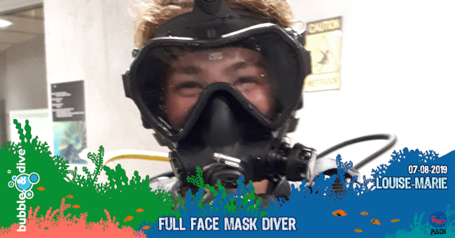 Proficiat Louise-Marie met het behalen van je Junior Full Face Mask Specialty