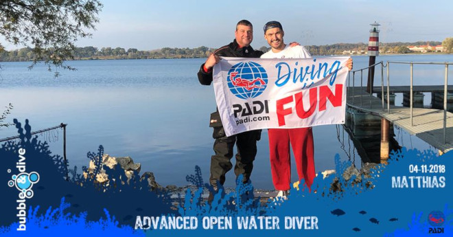 Proficiat Matthias met het behalen van je PADI Advanced Open Water Diver brevet!