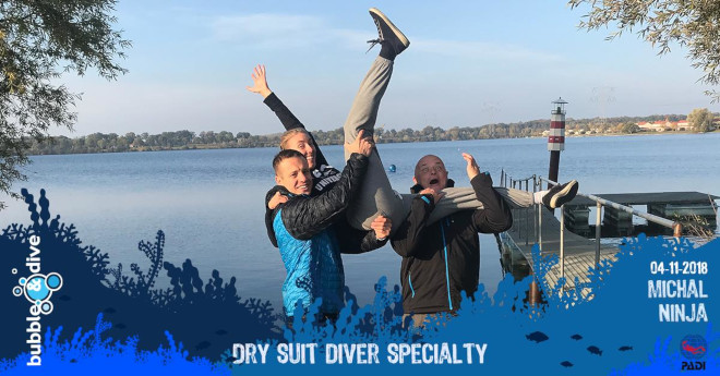 Congratulations to Michal en Ninja for completing their PADI Dry Suit Speciality Course with Bubble and Dive, Ghent.