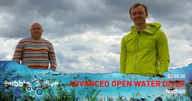 Proficiat Nathan met het behalen van je PADI Advanced Open Water Diver brevet