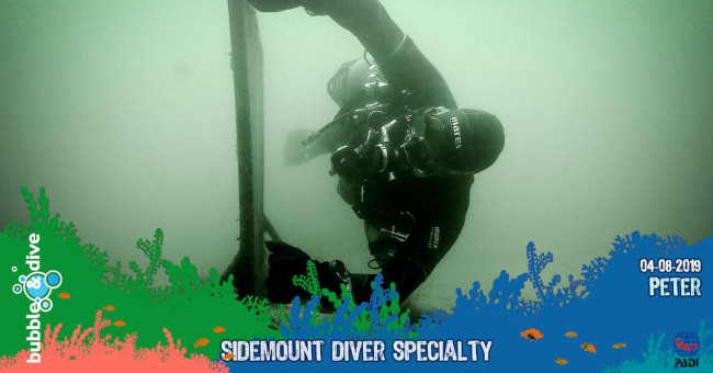 Proficiat Peter met het behalen van je PADI Sidemount Diver brevet!
