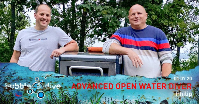 Proficiat Philip met het behalen van je PADI Advanced Open Water Diver brevet