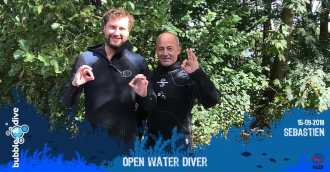 Proficiat Sebastien met het behalen van je PADI Open Water Diver brevet!
