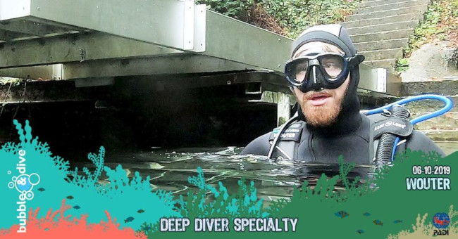 Proficiat Wouter met het behalen van je PADI DEEP SPECIALTY brevet!