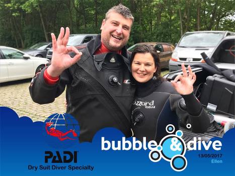 Proficiat Ellen met het behalen van je PADI Dry Suit Specialty in onze duikschool in Gent!